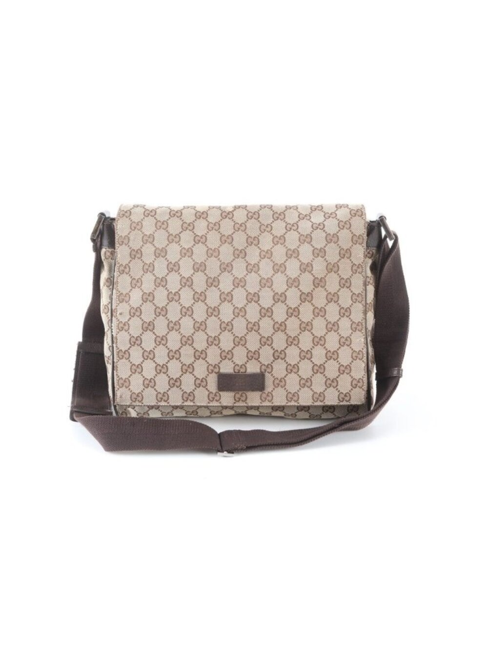 Gucci GG Canvas Leather Shoulder Bag Crossbody Messenger Business